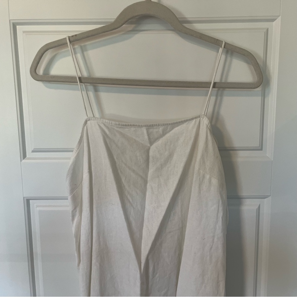 NWT Old Navy White Linen Mini Dress | M - Picture 2 of 9